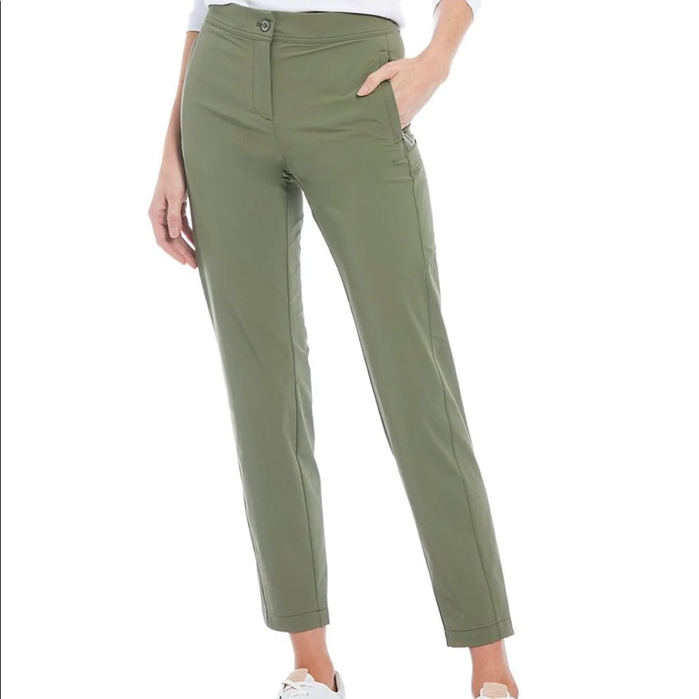 NWT  Cutter & Buck Straight Leg Four Way Stretch Response Pants olive green